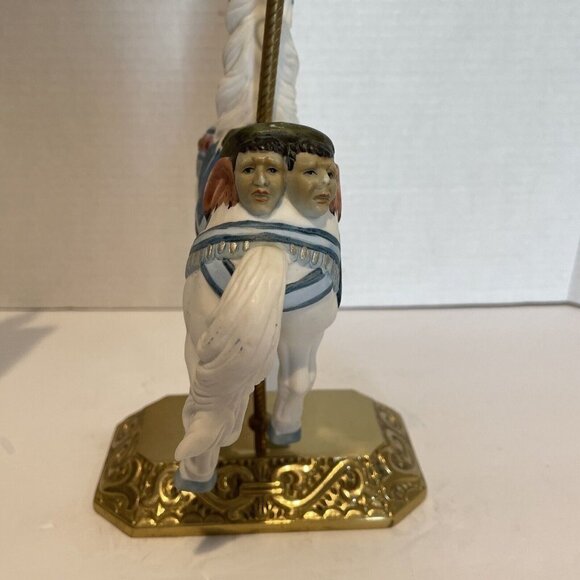 Vintage Impulse Giftware Carousel Horse Porcelain On Brass Stand White 9.5" - Picture 7 of 12